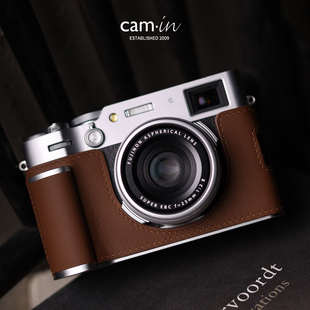 cam 富士x100vi保护套swift手工牛皮套银色底座壳x100六代配件