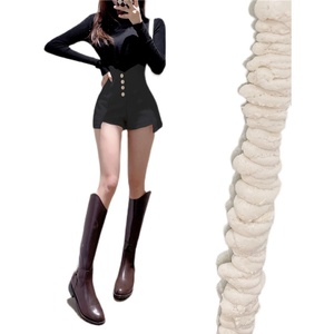 RY1554#时尚百搭高腰显瘦阔腿休闲裤不规则西装料短裤