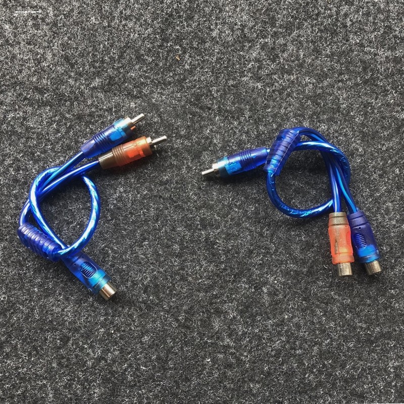 汽车音响低音炮功放cd机纯铜一分二音频线 一母二公一公两母rca线