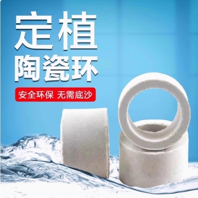 鱼缸小号大号定植环篮棉中号水草种植篮子养草杯陶瓷固定底座造景