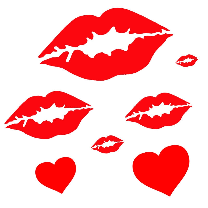 汽车贴纸烈焰红唇车贴红嘴唇口红印电动车装饰摩托车贴纸划痕遮挡