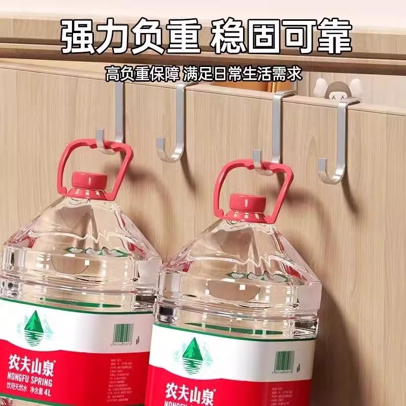 不锈钢挂钩家用厨房门后衣架书桌两头S型免打孔S形无痕小勾子挂钩