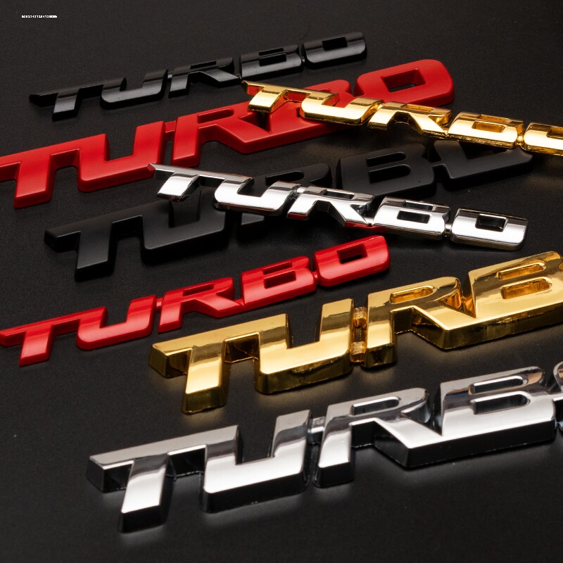 个性涡轮增压turbo车标3d立体金属汽车贴纸标识车身车尾装饰改装