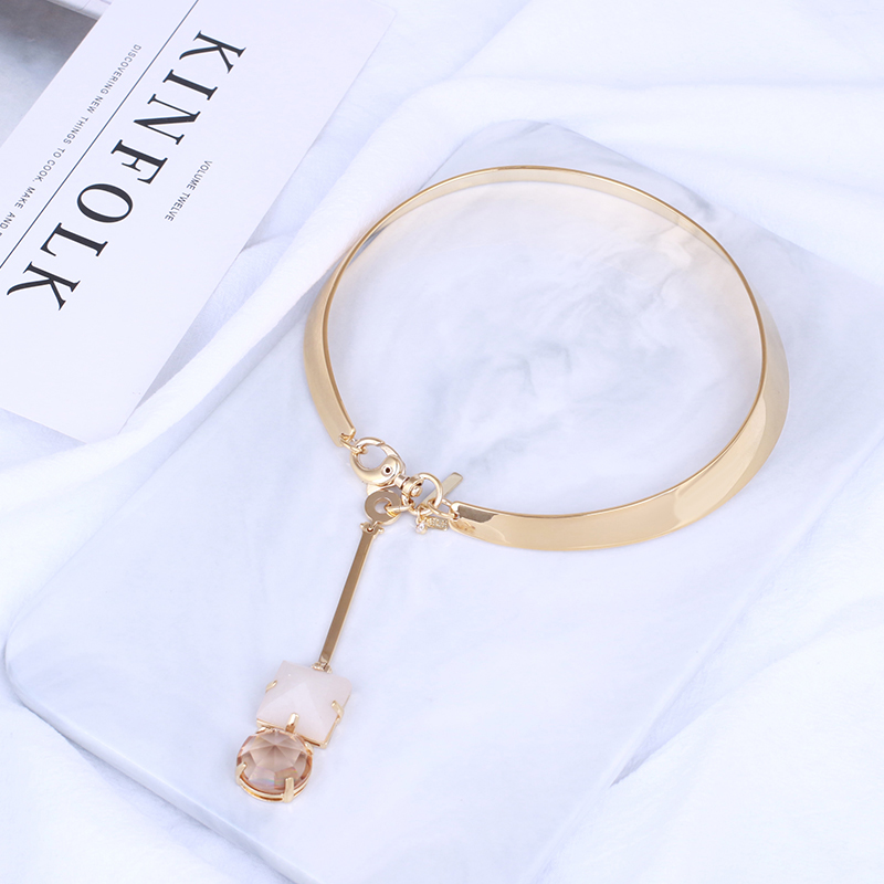 歐美原宿風石吊墜金屬質感鎖骨鏈項圈女簡約短款項鏈女士送禮物在類目 飾品/流行首飾/時尚飾品新, 項鍊中 - 來自Buy2taobao.com提供專業的淘寶代購服務