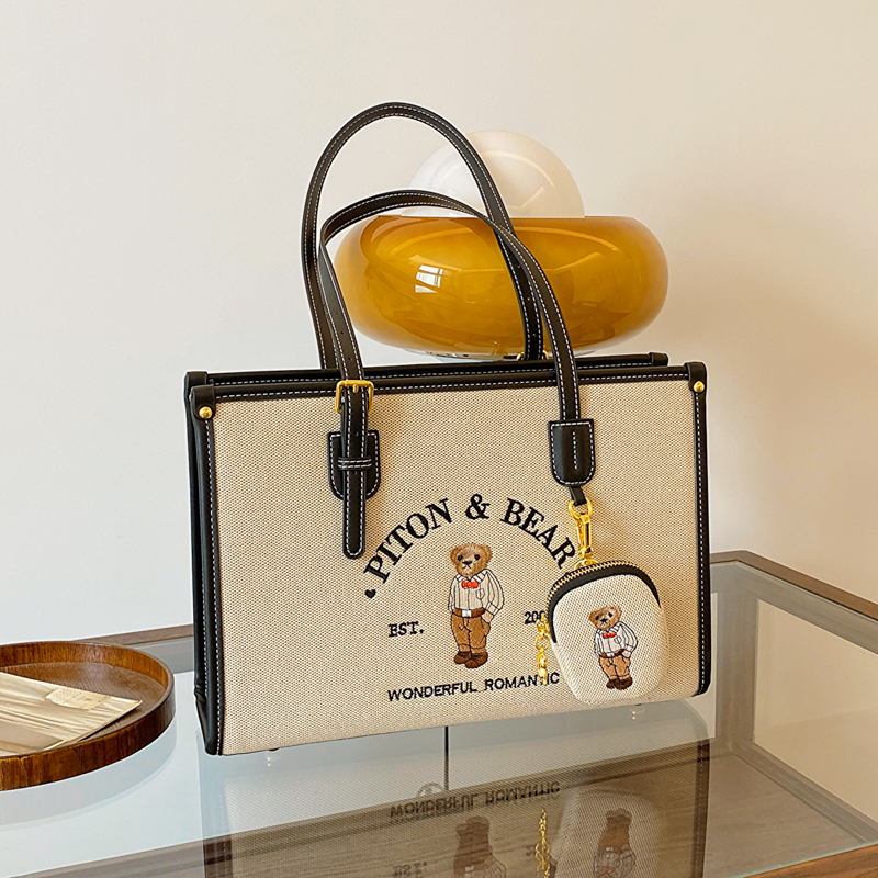 北包包小众设计卡通腋下托特包