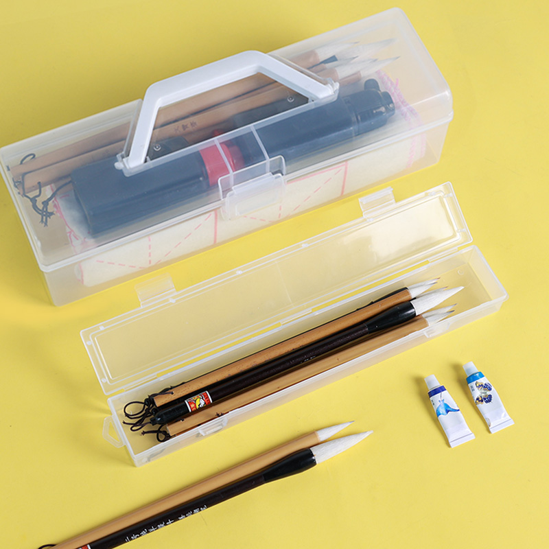 透明毛笔笔盒长画笔收纳盒
