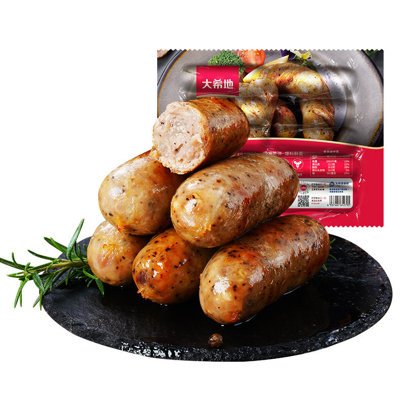 【大希地】80醇肉烤肠508g道地肠热狗烤肠烧烤食材BBQ网红串串香