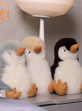 Injoi企鹅毛绒玩具6儿童天然秘鲁羊驼毛制作7网红9岁女孩生日礼物