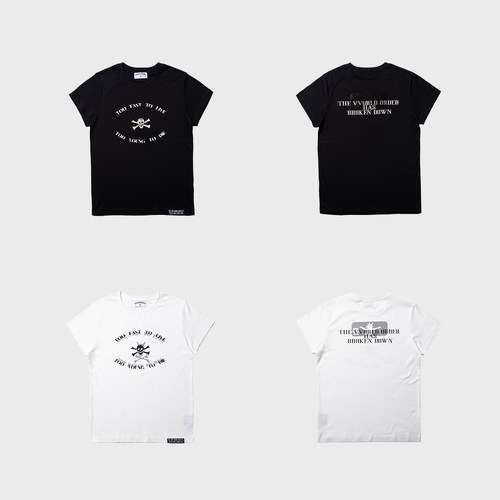 FVVO Rhinestone Slogan Tee   烫钻标语半袖