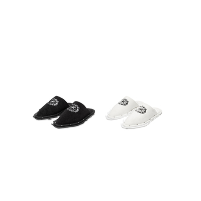 ROCKSTA X FVVO 黑白双色刺绣火焰酒店拖鞋