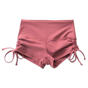 新款抽绳瑜伽短裤女跑步防走光运动二分裤普拉提外穿性感健身热裤