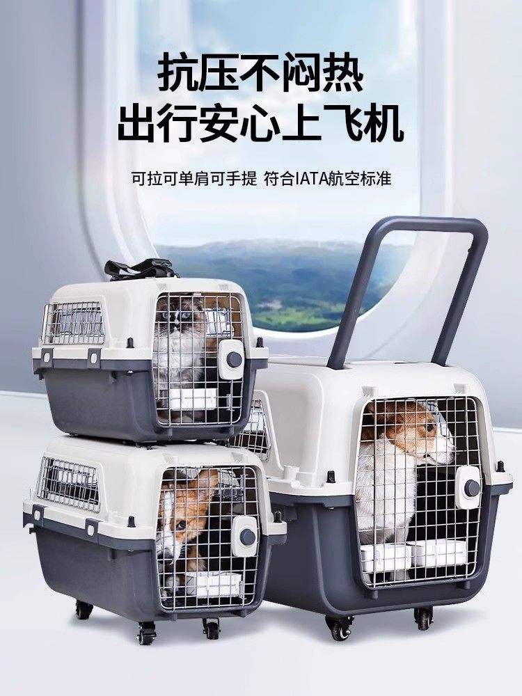 宠物航空箱猫狗拉杆滑轮手提猫笼子便携外出包车载狗笼托运箱透气,宠物/宠物食品及用品,航空箱,淘宝优惠券,粉丝福利购,淘宝优惠卷