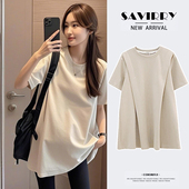 夏装 t恤孕期女T恤夏装 2025新款 宽松遮肚子不显怀短袖 时尚 孕妇装