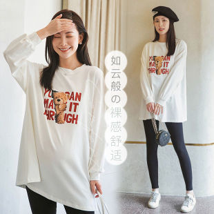 T恤长袖 款 卡通中长款 上衣棉卫衣秋季 孕妇上衣秋装 2025春秋款 韩版