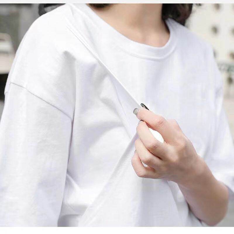 여름 나들이용 수유 상의 핫한 엄마 모델 여성용 대형 패셔너블 반팔 티셔츠 수유복 임산부 여름복