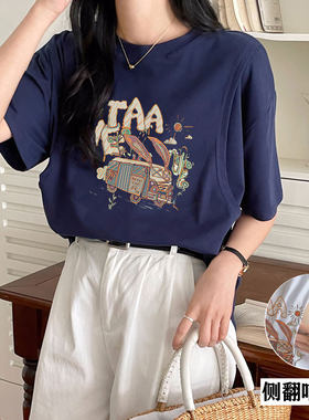 哺乳上衣辣妈款外出夏季侧翻喂奶衣服短袖产后孕妇夏装浦乳期潮妈