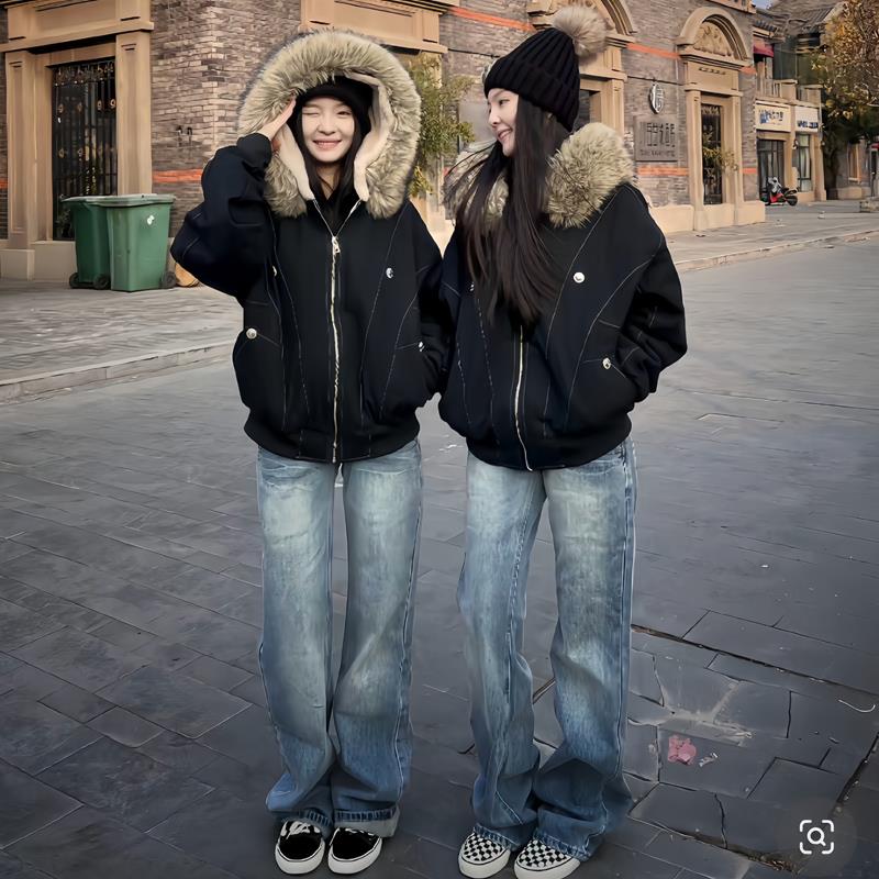2025年新款冬季座山雕棉服女夹棉秋冬短款派克服棉袄外套加绒棉衣
