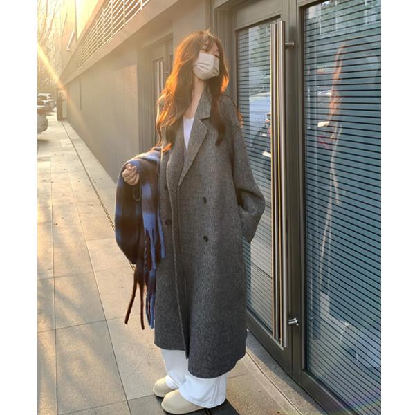高个子双面羊绒大衣女加长款秋冬新款170高级感显瘦羊毛呢子外套