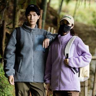 秋冬户外情侣抓绒衣女保暖新款透气摇粒绒外套男加绒加厚时尚百搭