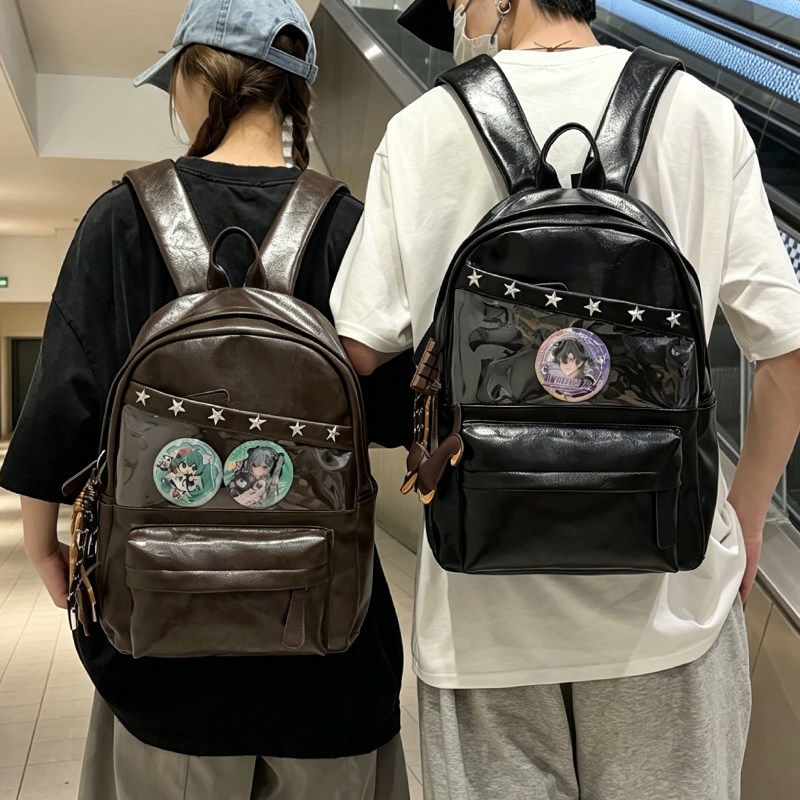 防水皮质轻便电脑旅行双肩包图片