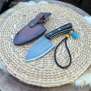 手工锻打菜刀户外露营袖珍版户撒阿昌族鱼头分割大马士革锋利刀具