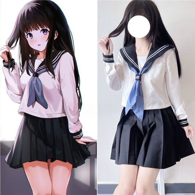 原创JK基础款校园漫画制服套装白二本学院风校供感水手服女校服