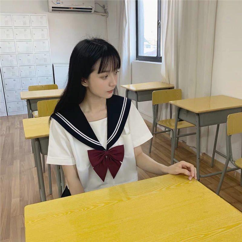正统白二本jk制服裙基础款正版日系水手服套装原创黑二本不良短裙