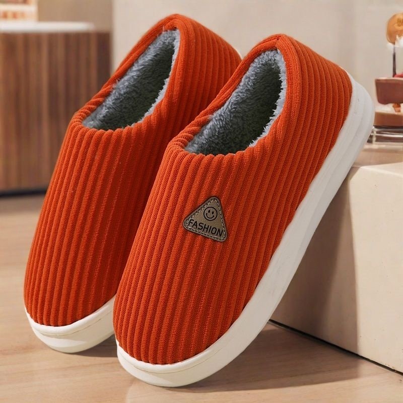 带后跟居家棉鞋女式棉拖鞋全包跟冬季加大码静音产后月子软底情侣