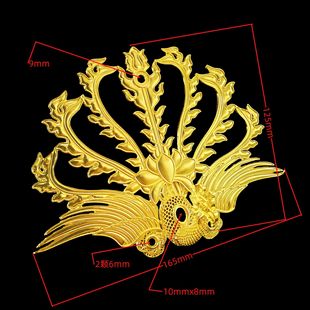 亿铜饰品diy古风点翠螺钿七尾凤冠凤凰发冠古风头饰发冠材料