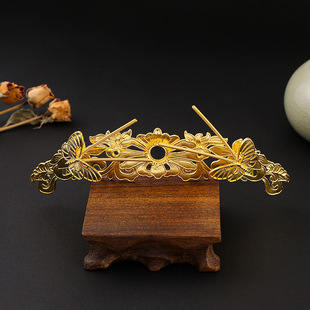 亿铜饰品 合金+铜电泳保色DIY点翠蝴蝶颤颤 底胚 古风发冠头饰