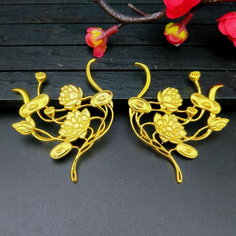 花枝荷叶古风头饰diy发簪材料