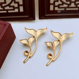 余生有你胸针服饰配饰 仿点翠非遗螺钿材料 亿铜饰品DIY 鱼尾胸针