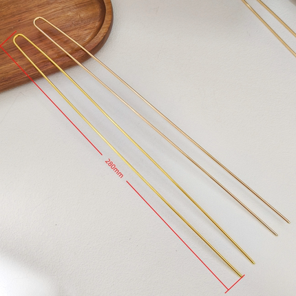 亿铜饰品 DIY超大双直U钗280mm发簪步摇主体材料古风服饰头饰配件