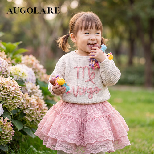 Augolare小众个性定制DIY名字手工钩织儿童毛衣星座款