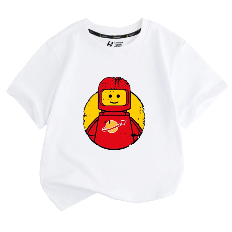 儿童纯棉短袖积木玩具学生t恤衫