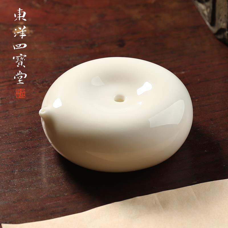 德化羊脂玉白瓷水滴 陶瓷砚滴砚台磨墨专用水盂滴水文房四宝书法