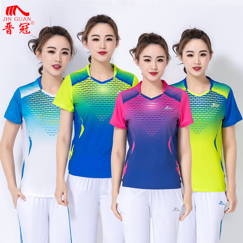 晋冠夏季运动套装男女佳木斯健身操广场舞运动服短袖长裤半袖T恤
