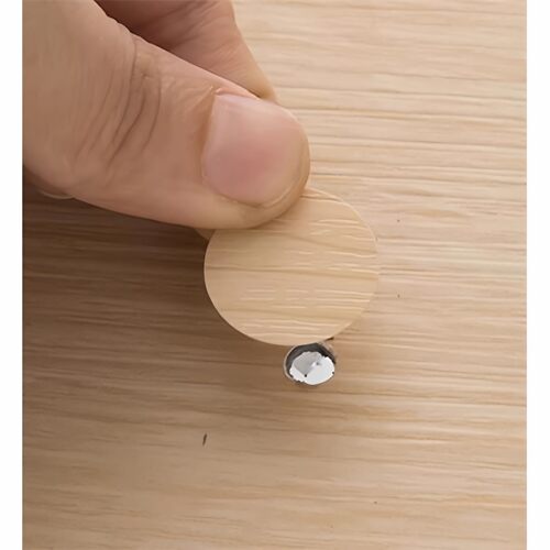家具柜圆型粘墙木纹洞孔深灰衣柜螺丝孔贴纸圆螺家遮丑盖象牙白薄