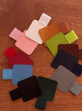 屿鱼文创超实用笔夹！笔记本配套pu皮自粘笔夹弹力橡筋绳笔插