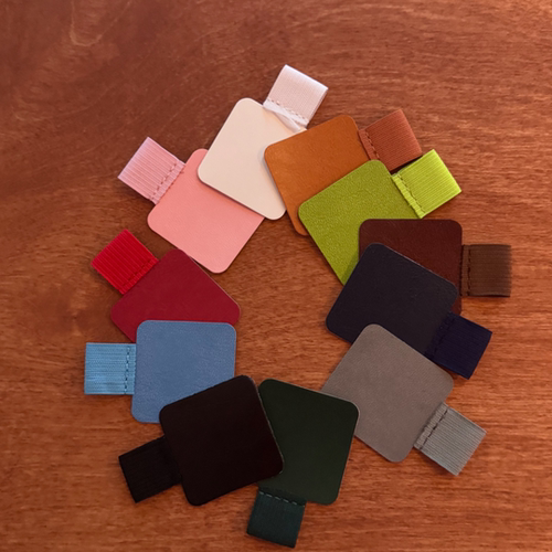 皮革自粘笔夹笔插PU皮