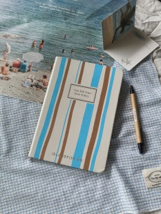 屿鱼文创很有质感的皮本子！夏日《三色冰淇淋》条纹A5日记本