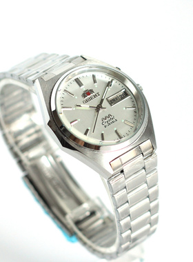 日本东方双狮表全自动机械表夜光80年代库存表腕表银色盘3AAA防水