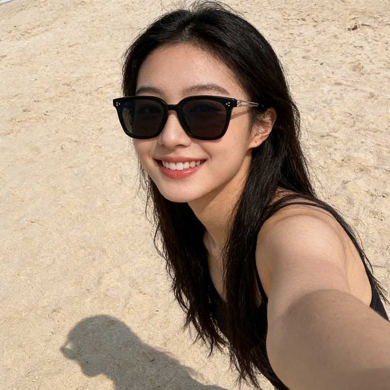 2026新款GM墨镜LASOLA男女通用黑色简约百搭高级感防嗮太阳眼镜