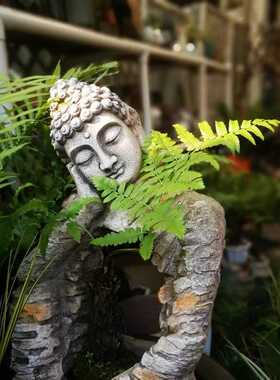 禅意佛像复古花园装饰花盆