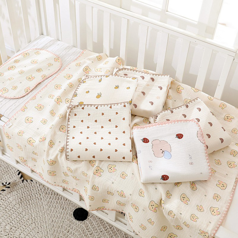 婴儿浴巾四层纯棉纱布春夏超柔吸水新生儿童浴巾婴儿抱被童被盖毯