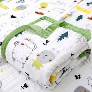 婴儿浴巾纯棉纱布初生宝宝洗澡包被超柔吸水儿童毛巾被新生儿盖毯
