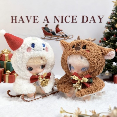 仅娃衣】DIMOO娃衣搪胶挂件新年圣诞节套装衣服冬季15cm棉花娃娃