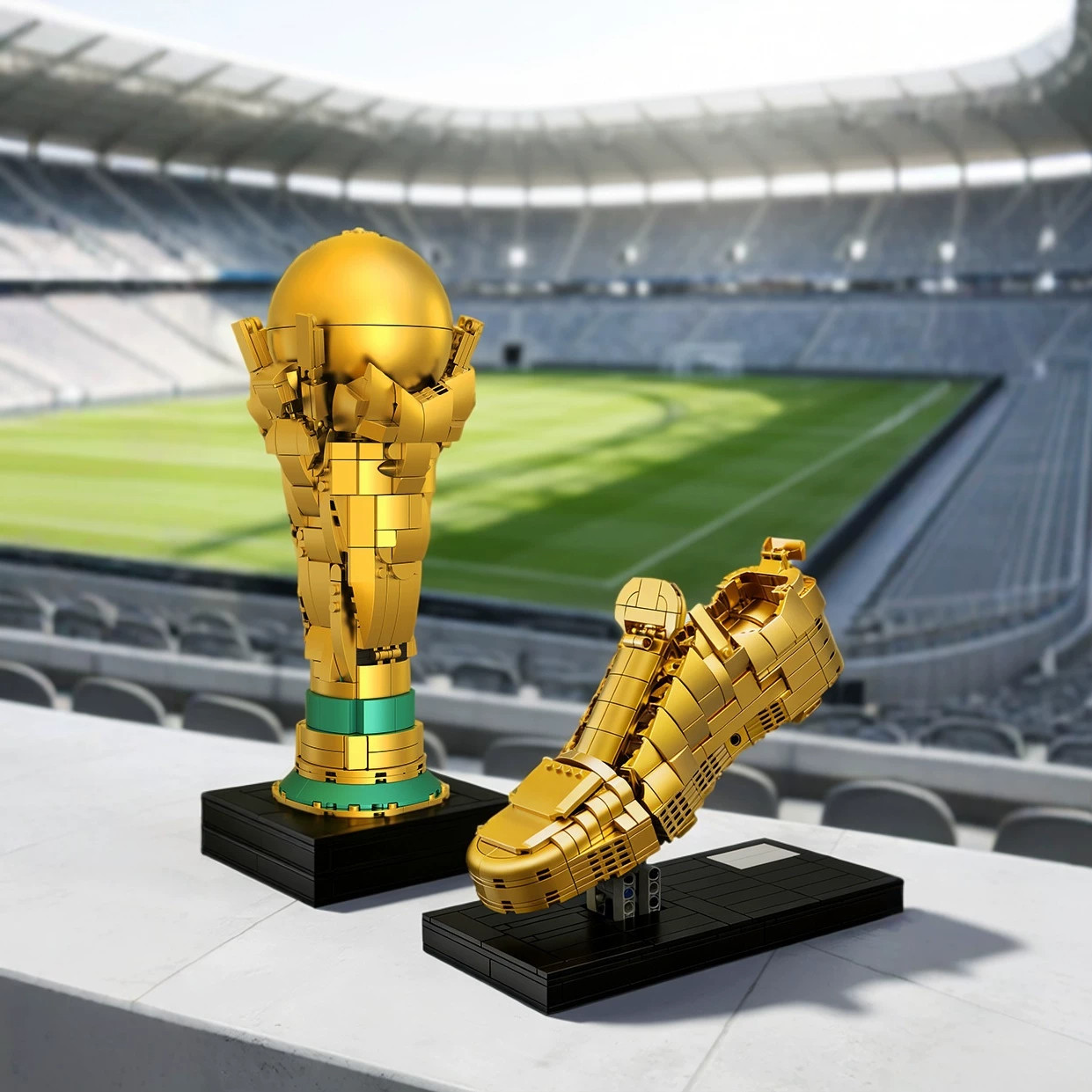 2026世界杯大力神杯金靴拼装积木图片