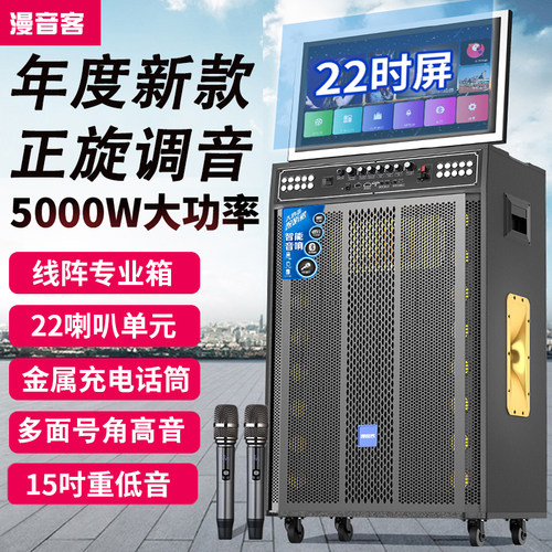 音响户外k歌音箱一体机广场舞KTV音响带显示屏直播移动拉杆音响