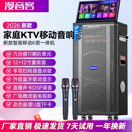 双12寸重低音户外K歌音响广场舞唱歌跳舞直播蓝牙点歌机移动音箱